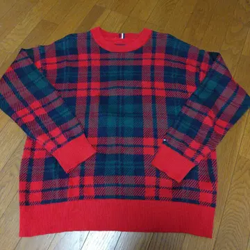 TOMMY HILFIGER 체크 무늬 니트 L