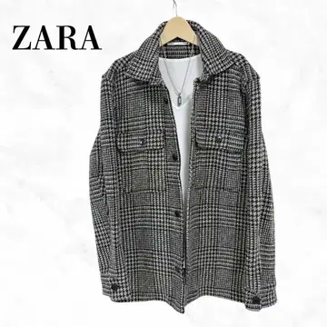 ZARA 두꺼운 원단 셔츠 울 셔츠 울 자켓 체크 자켓