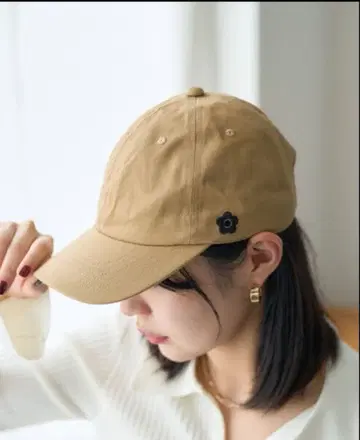 마리콴트: 데이지 로고 자수 캡 [베이지]