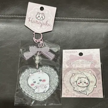 치이카와 랜드 하라주쿠 한정판 아크릴 키링 스티커 치이카와 (먼작귀)