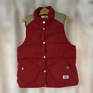 Dickies 레드 퀼팅 베스트 M