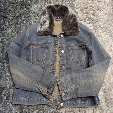 퍼 카라 부착 데님 자켓