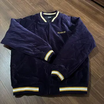 XLARGE 퍼플 보라색 벨로아 느낌 바시티 자켓