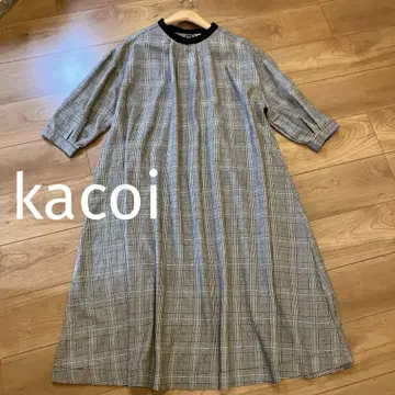 kacoi 글렌체크 원피스 셔츠 원피스 튜닉 M L