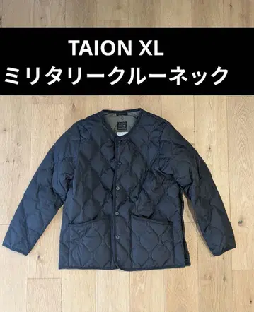 TAION 밀리터리 크루넥 다운 자켓 XL 블랙