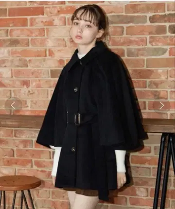 archives 아카이브 2way 케이프 미들 코트 블랙 액터 가을/겨울