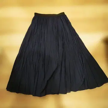 네이비 플리츠 롱 스커트