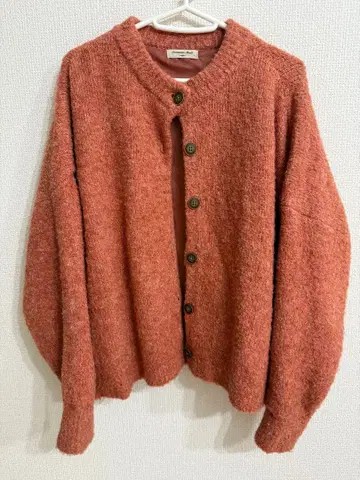 Samansa Mos2 버튼 부착 가디건 오렌지