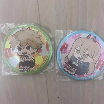 체인소 맨 룩업 캔뱃지 덴지&파워 세트