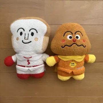 [ 뮤지엄 한정판 ] 푹신 터치 식빵맨 & 카레빵맨 봉제 인형 세트