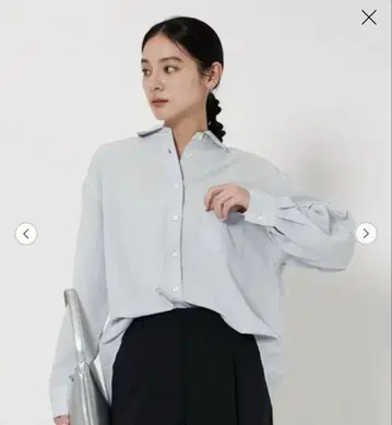 BEAUTY&YOUTH 시어 백 턱 셔츠 블루