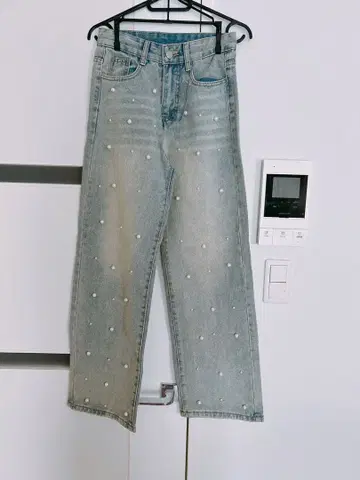 여성용 데님 데님 팬츠 펄 데님 팬츠