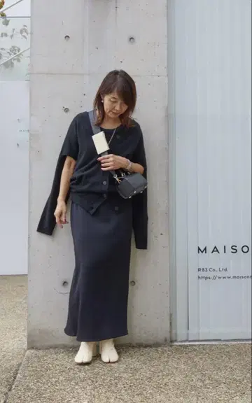 maison de R 리브 저리 스커트 블랙