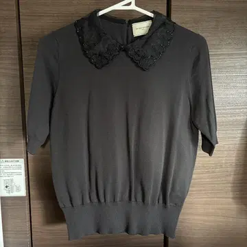 UNITED ARROWS 레이디 오간자 5부 소매 니트