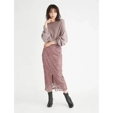 미사용 새상품 프레이 아이디 보트넥 오프숄더 니트탑 라벤더