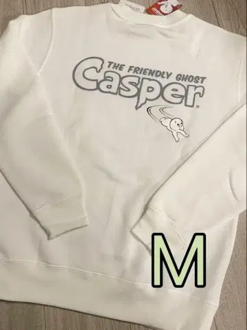 CASPER 캐스퍼 트레이닝복 맨투맨 M 자수 속기모 화이트