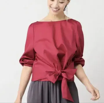 NOBLE 코튼 퍼프 슬리브 블라우스 일본제 노블 핑크