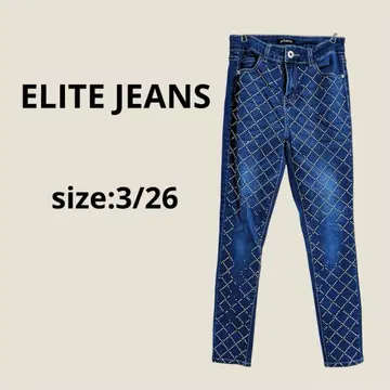 ELITE JEANS 다이아몬드 자수 스키니 데님