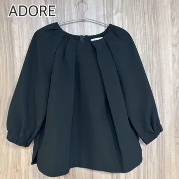 ADORE 어도어 블라우스 풀오버 래글런 블랙 벌룬 소매