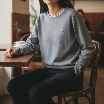 LACOSTE 쿨넥 트레이닝복 그레이