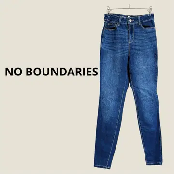 NO BOUNDARIES 다크 블루 스키니 데님
