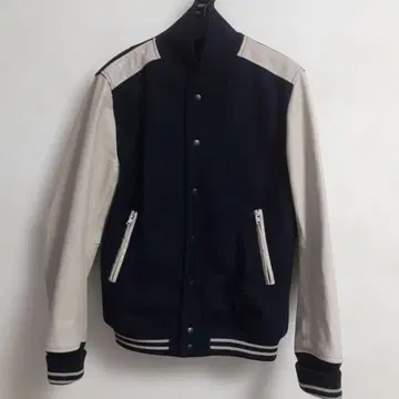 [ 새상품급 ] SHIPS JET BLUE 바시티 자켓 소가죽 사이즈 L