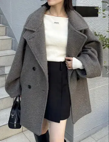 mystic 미스틱 샤기 미들 코트 S 블랙