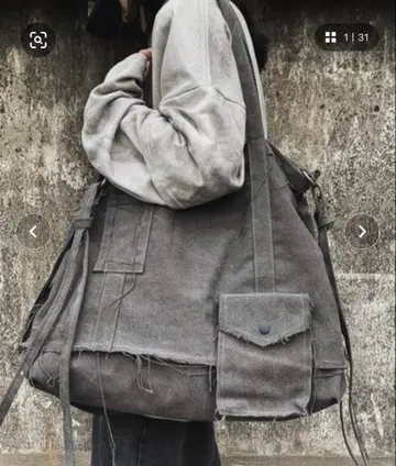 캐주얼 그레이 숄더백