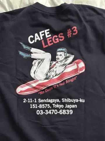 CAFE LEGS #3 맨투맨 XL NAVY 론 헤르만
