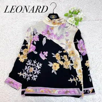 LEONARD 레오나르 울 100% 사용 티셔츠 블랙 계열 XL 상당