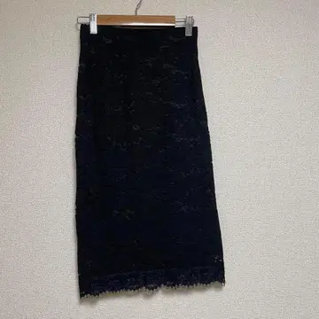 롱 스커트 레이스 타이트 스커트 블랙 무릎 기장 블랙