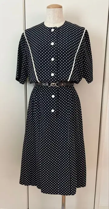 레트로 원피스 네이비