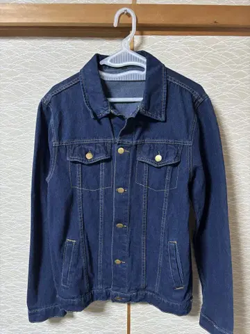 다크 네이비 데님 자켓 프론트 포켓 부착