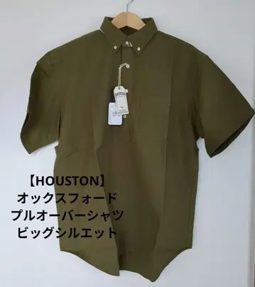 [ HOUSTON ] 옥스퍼드 풀오버 반팔 셔츠 올리브