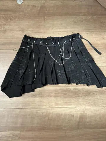 h.NAOTO 고스로리 블랙 비대칭 랩 스커트 프리 사이즈