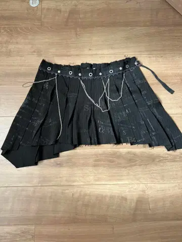 h.NAOTO 고스로리 블랙 비대칭 랩 스커트 프리 사이즈