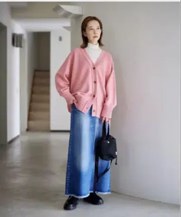 저널 스탠다드 울 캐시미어 홀 가먼트 V넥 가디건