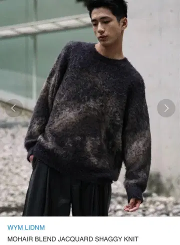 MOHAIR BLEND JACQUARD SHAGGY KNIT