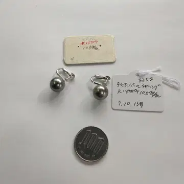 타히티의, 펄 그레이 펄 클립식 귀찌 10.5mm,