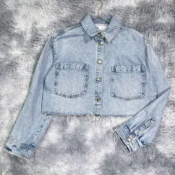 ZARA [ XS ] 숏 기장 데님 자켓 라이트 블루 봄/가을 여성용