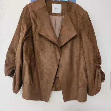Leilian 노카라 자켓 브라운
