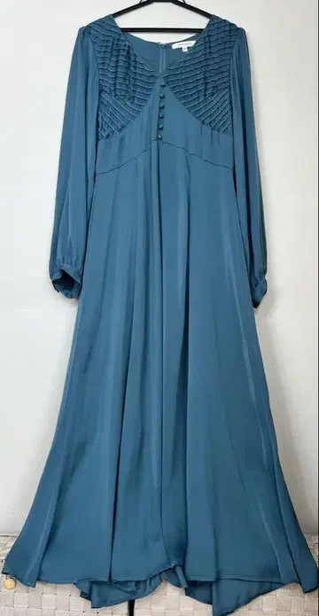 MOUSSY 파란색 긴팔 롱 기장 원피스