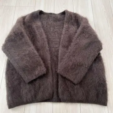 Liesse 브라운 모헤어 가디건 긴팔