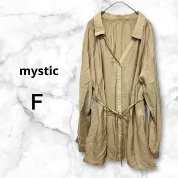 mystic 미스틱 F 블라우스 튜닉 셔츠 긴팔 베이지