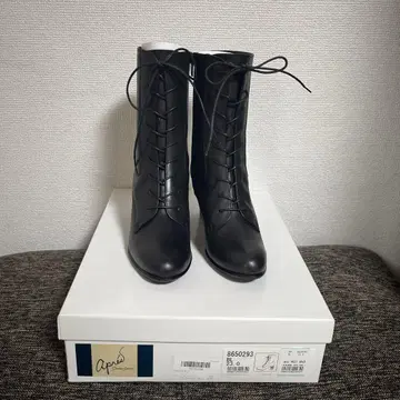 새상품 아프레 블랙 부츠 23.0cm 천연 가죽