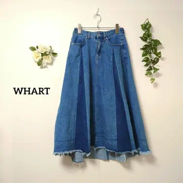 WHART 데님 플레어 스커트 허리밴딩 M