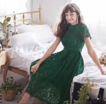 AIMER ANCHE 러셀 코드 레이스 소매 달린 드레스