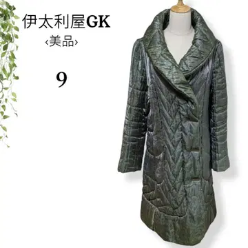 [ 고급 새상품급 ] 이타리야 GK 롱 코트 레어 빈티지 그린 녹색 광택