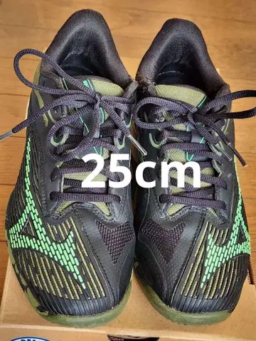 Mizuno 테니스화 블랙/그린 웨이브 엑시드