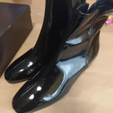 긴자 요시노야 블랙 합성 피혁 부티 사이드 지퍼 부착